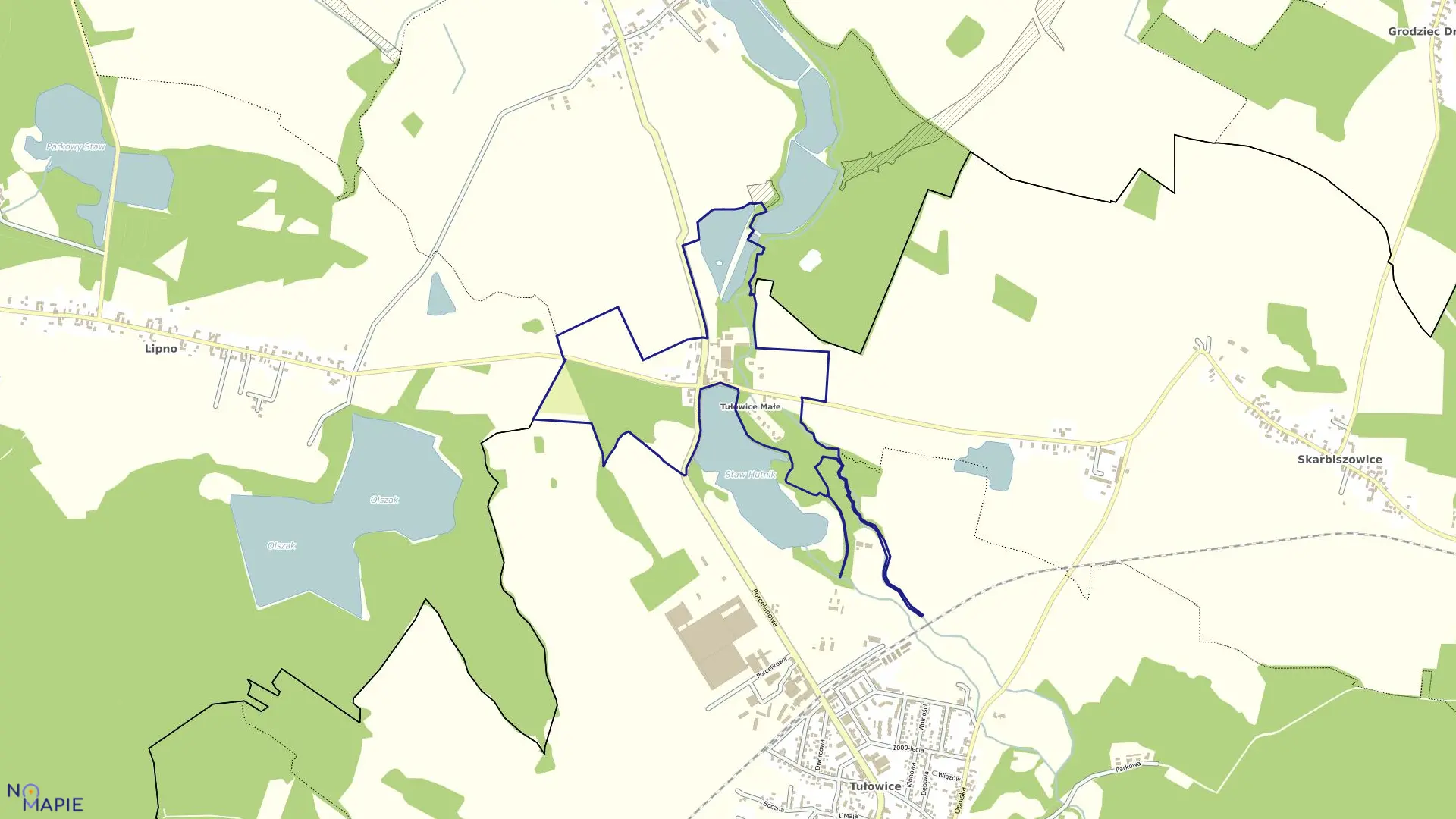 Mapa obrębu Tułowice Małe w gminie Tułowice